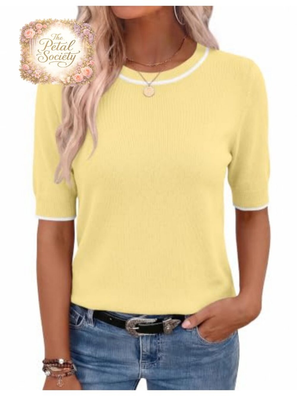 Zeagoo Women's Short Sleeve Crew Neck Knit Pullover Sweater Casual Work Top